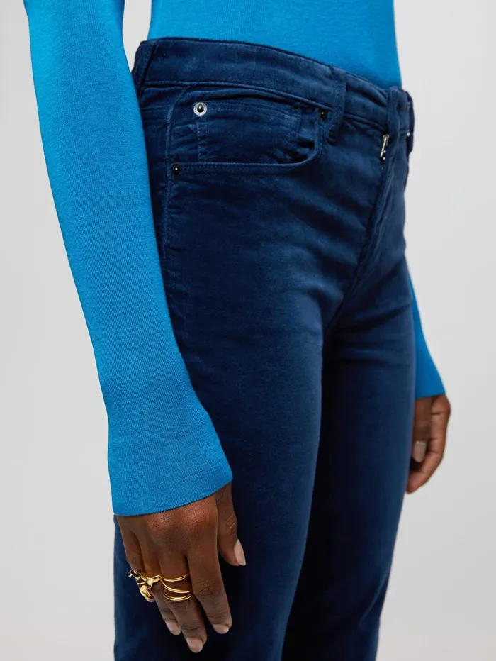 Jigsaw Trousers Women Hayne Slim Velvet Jean Blue