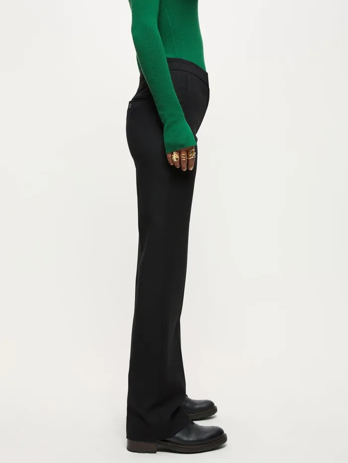 Jigsaw Trousers Women Modern Crepe Kick Hem Trouser Black