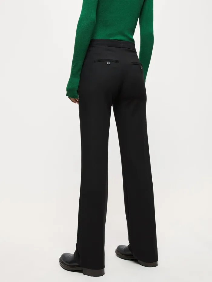 Jigsaw Trousers Women Modern Crepe Kick Hem Trouser Black