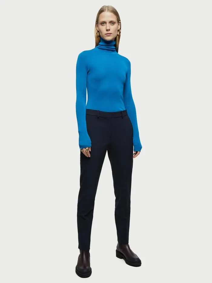 Jigsaw Trousers Women Paris Slim Tapered Trouser Blue