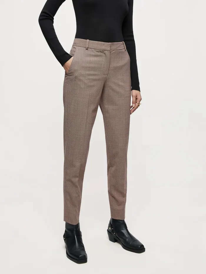 Jigsaw Trousers Women Puppytooth Portofino Trouser Red