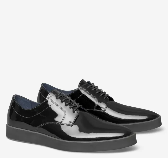 Johnston and Murphy Bolivar Plain Toe Black Italian Patent Men Dress Classics