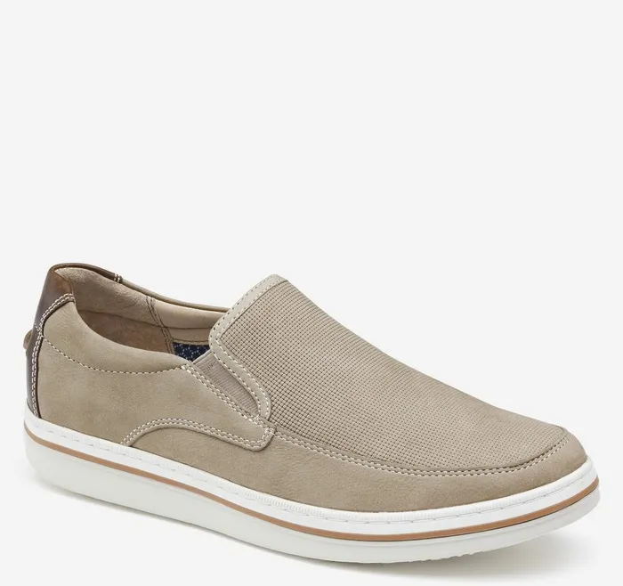 Johnston and Murphy Bowling Moc Venetian Tan Embossed Tumbled Nubuck Men SlipOns Johnston and Murphy Bowling Moc Venetian Tan Embossed Tumbled Nubuck Men SlipOns
