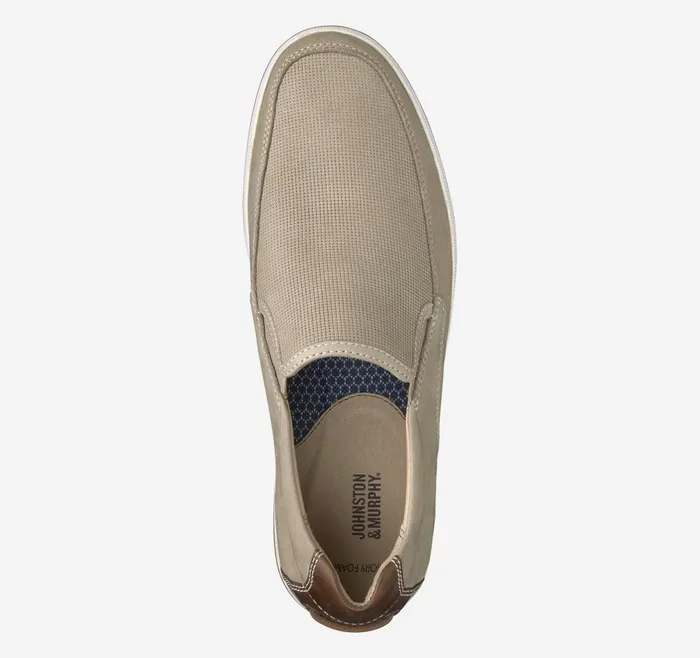 Johnston and Murphy Bowling Moc Venetian Tan Embossed Tumbled Nubuck Men SlipOns Johnston and Murphy Bowling Moc Venetian Tan Embossed Tumbled Nubuck Men SlipOns