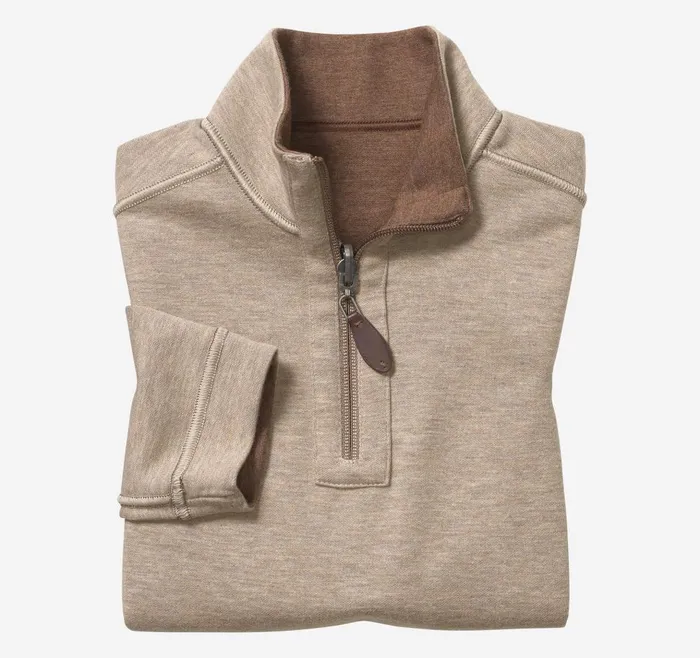 Johnston and Murphy Boys Reversible Solid Quarter Zip Rustoatmeal Boys Sweaters and Knits Johnston and Murphy Boys Reversible Solid Quarter Zip Rustoatmeal Boys Sweaters and Knits