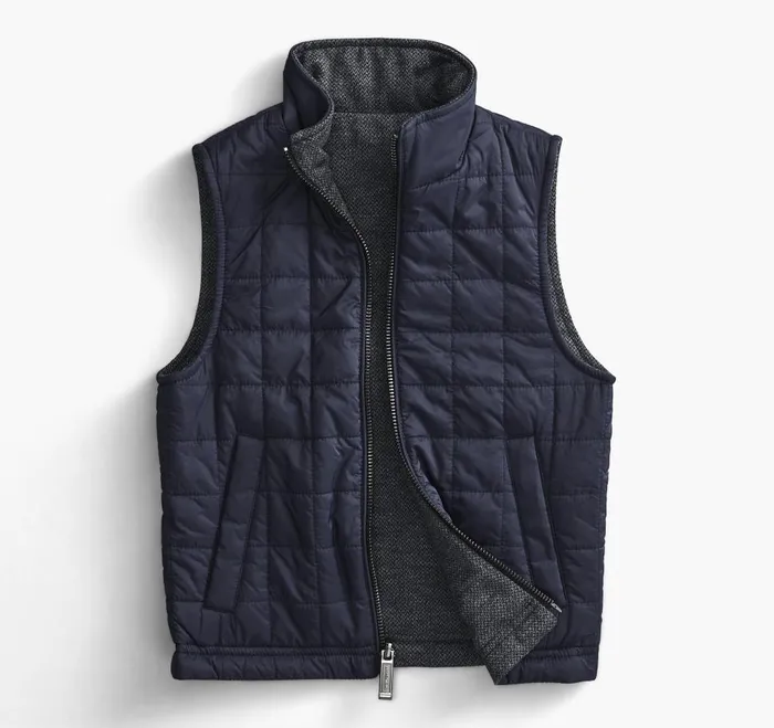 Johnston and Murphy Boys Reversible Vest Navycharcoal Boys Blazers and Vests