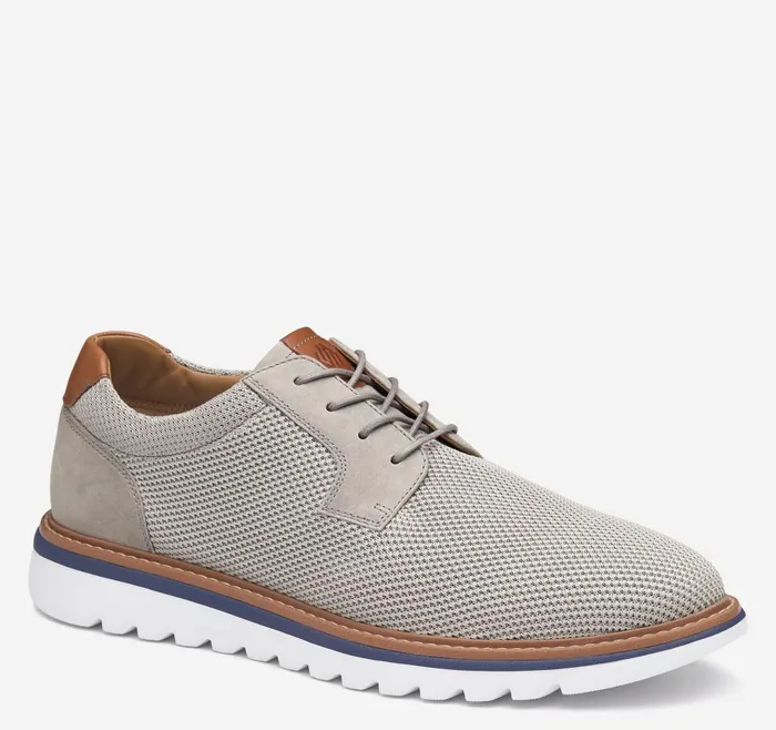 Johnston and Murphy Braydon Knit Plain Toe Gray Knit Men LaceUps
