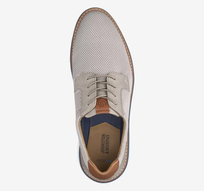 Johnston and Murphy Braydon Knit Plain Toe Gray Knit Men LaceUps Johnston and Murphy Braydon Knit Plain Toe Gray Knit Men LaceUps
