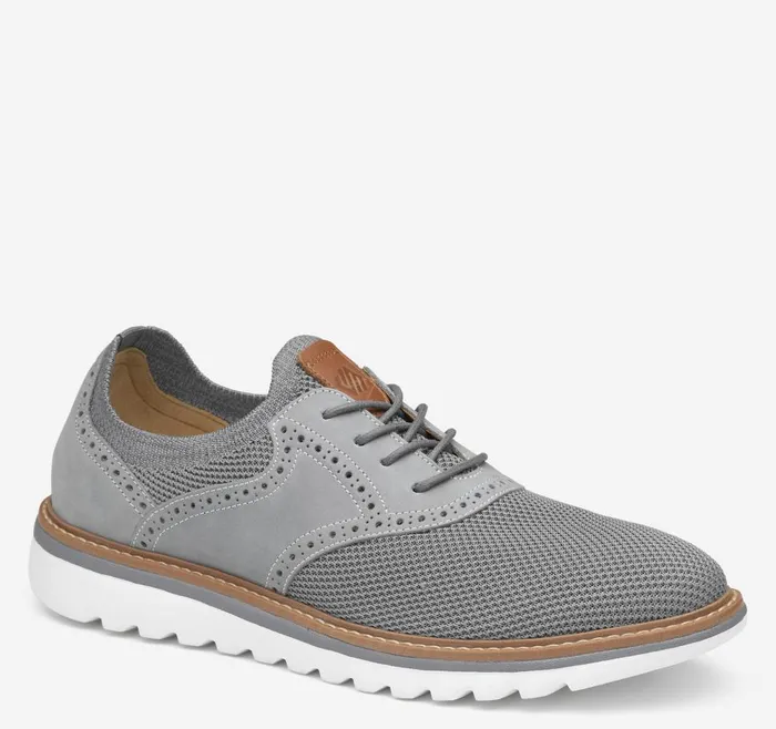 Johnston and Murphy Braydon Knit Saddle Gray Knitnubuck Men LaceUps
