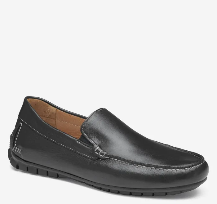Johnston and Murphy Cort Moc Venetian Black Full Grain Men SlipOns