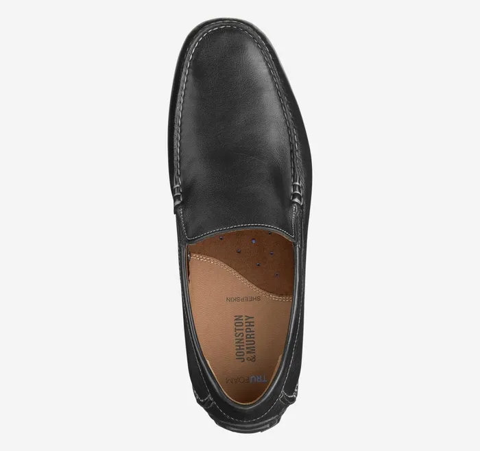 Johnston and Murphy Cort Moc Venetian Black Full Grain Men SlipOns Johnston and Murphy Cort Moc Venetian Black Full Grain Men SlipOns