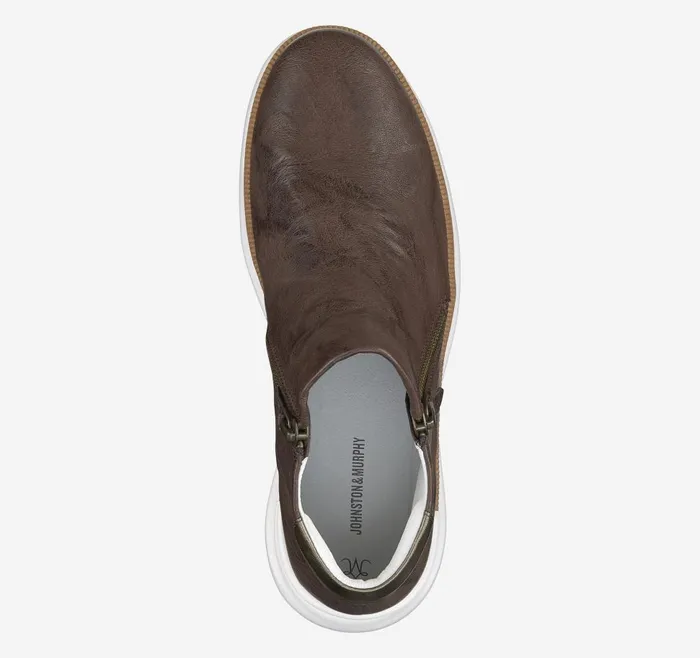 Johnston and Murphy Emery Zip Bootie Dark Taupe Washed Italian Sheepskin Women Boots and Booties Johnston and Murphy Emery Zip Bootie Dark Taupe Washed Italian Sheepskin Women Boots and Booties