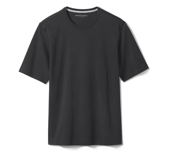 Johnston and Murphy Essential Tee Black Men Polos and Tees Johnston and Murphy Essential Tee Black Men Polos and Tees