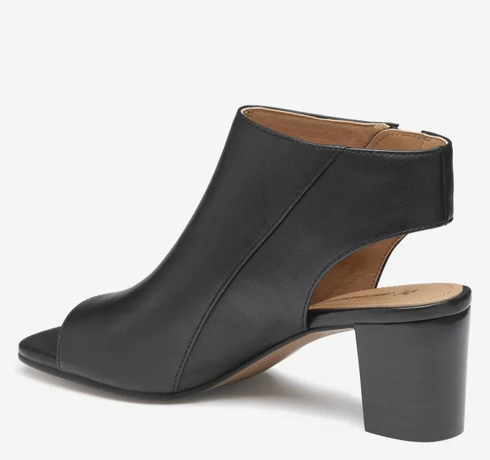 Johnston and Murphy Evelyn SideZip Bootie Black Glove Leather Women Boots and Booties Johnston and Murphy Evelyn SideZip Bootie Black Glove Leather Women Boots and Booties