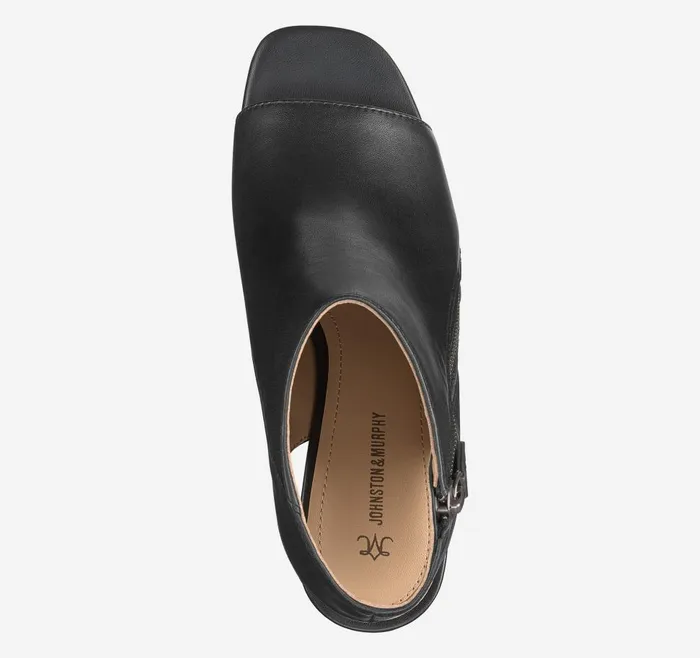 Johnston and Murphy Evelyn SideZip Bootie Black Glove Leather Women Boots and Booties Johnston and Murphy Evelyn SideZip Bootie Black Glove Leather Women Boots and Booties