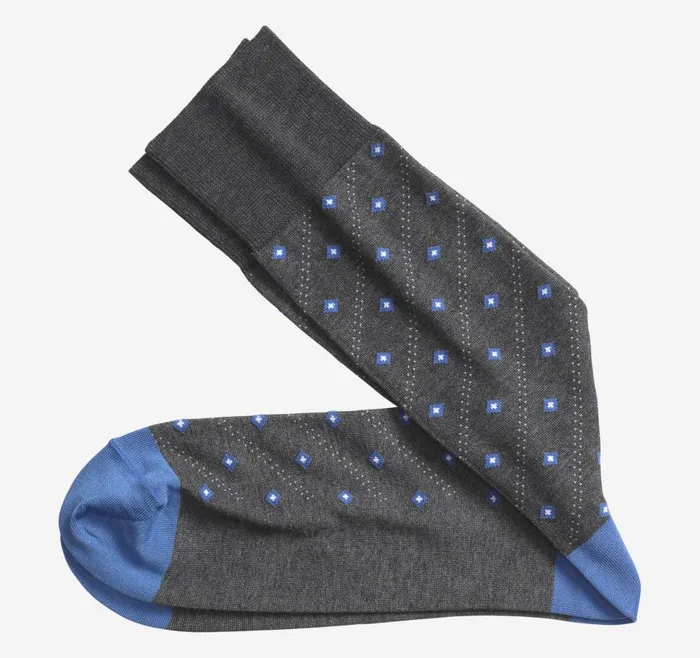Johnston and Murphy Floating Diamonds Socks Charcoal Men Socks