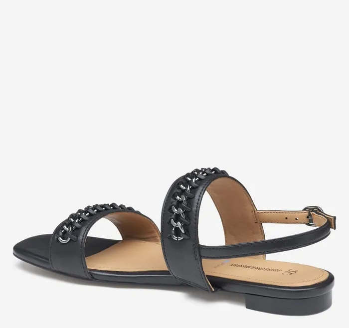 Johnston and Murphy Lilly Chain Sandal Black Glove Leather Women Sandals Johnston and Murphy Lilly Chain Sandal Black Glove Leather Women Sandals