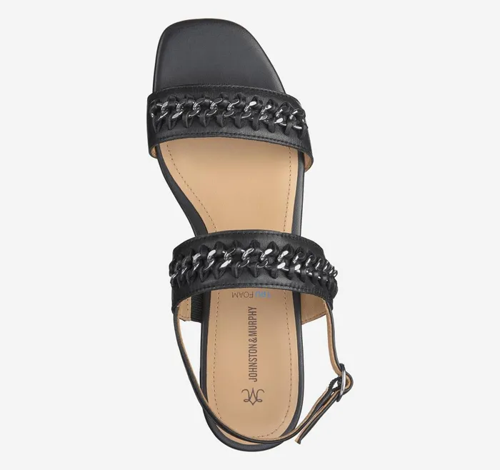 Johnston and Murphy Lilly Chain Sandal Black Glove Leather Women Sandals Johnston and Murphy Lilly Chain Sandal Black Glove Leather Women Sandals