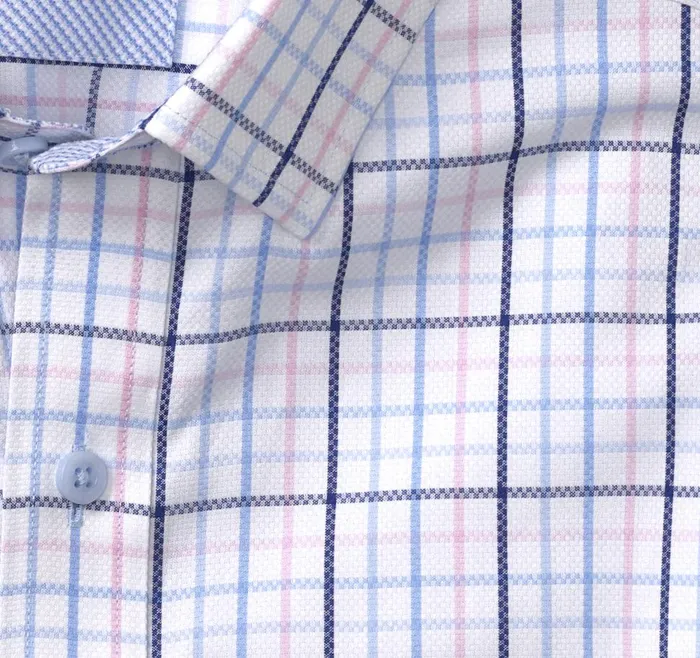 Johnston and Murphy LongSleeve Dress Shirt Pink Triple Windowpane Men Shirts