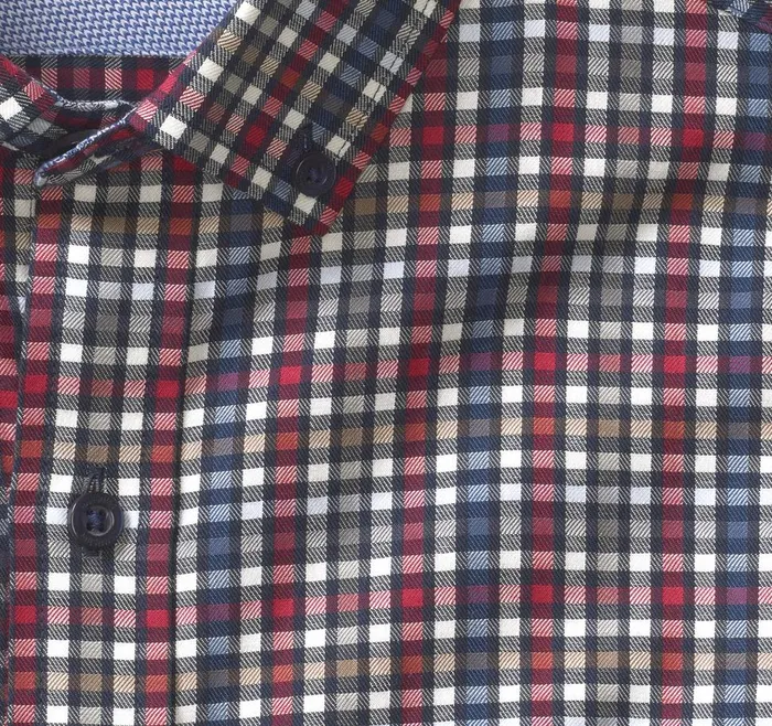 Johnston and Murphy LongSleeve Twill Checked Shirt Berryblue Outlined Check Men Shirts Johnston and Murphy LongSleeve Twill Checked Shirt Berryblue Outlined Check Men Shirts