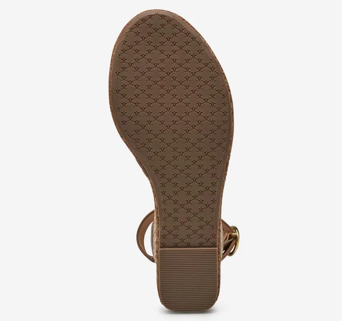 Johnston and Murphy Marcia Asymmetrical Sandal Cognac Calfskin Women Heels and Platform Wedges