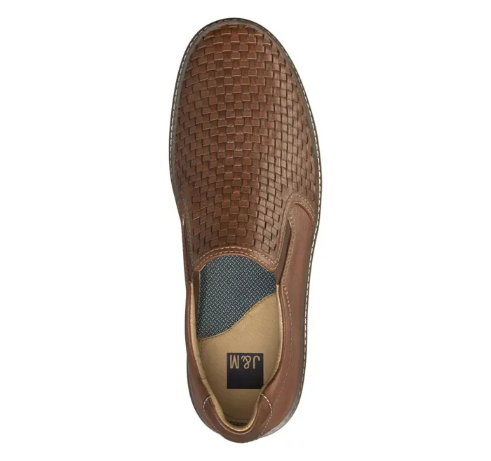 Johnston and Murphy McGuffey Woven SlipOn Tan Full Grain Leather Men SlipOns Johnston and Murphy McGuffey Woven SlipOn Tan Full Grain Leather Men SlipOns