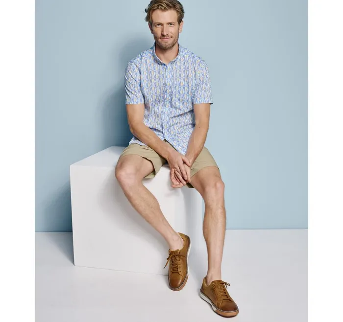 Johnston and Murphy Printed Cotton ShortSleeve Shirt Bluemulti Pineapple Men ShortSleeve Shirts Johnston and Murphy Printed Cotton ShortSleeve Shirt Bluemulti Pineapple Men ShortSleeve Shirts