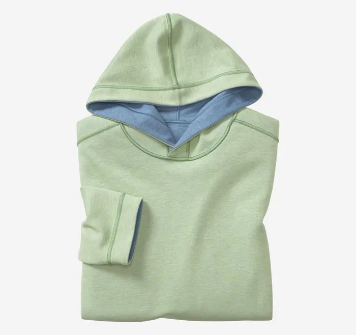 Johnston and Murphy Reversible Knit Hoodie Bluelime Men Loungewear