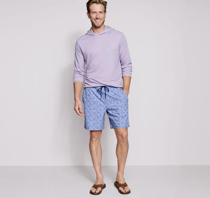Johnston and Murphy Reversible Knit Hoodie Graylavender Men Loungewear