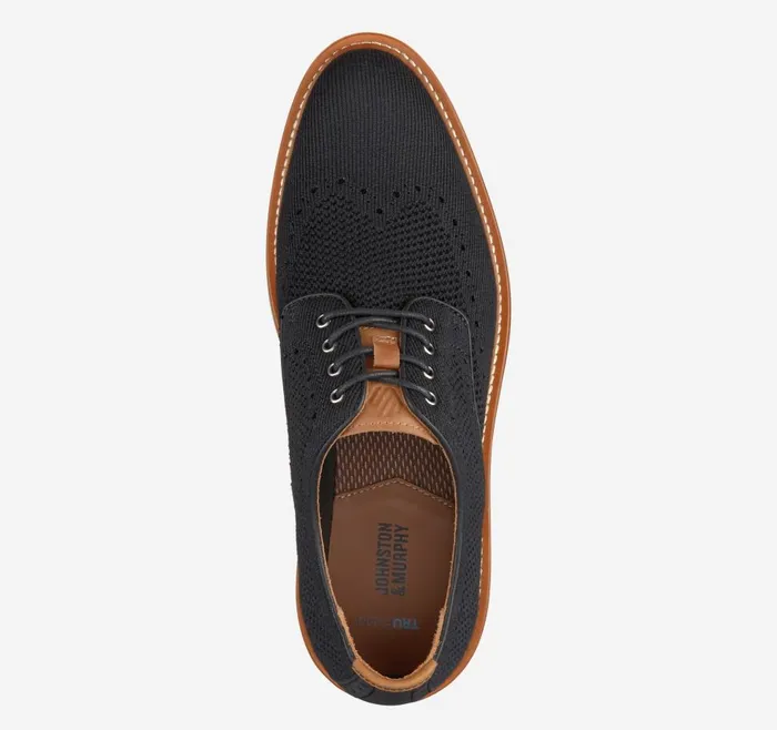 Johnston and Murphy Upton Knit Wingtip Black Knit Men LaceUps Johnston and Murphy Upton Knit Wingtip Black Knit Men LaceUps