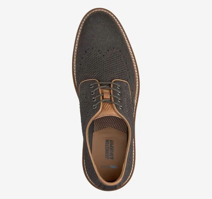 Johnston and Murphy Upton Knit Wingtip Brown Heathered Knit Men LaceUps Johnston and Murphy Upton Knit Wingtip Brown Heathered Knit Men LaceUps