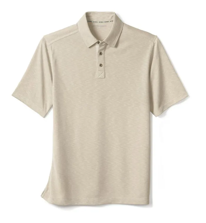 Johnston and Murphy Vintage Slub Polo Stone Men Polos and Tees