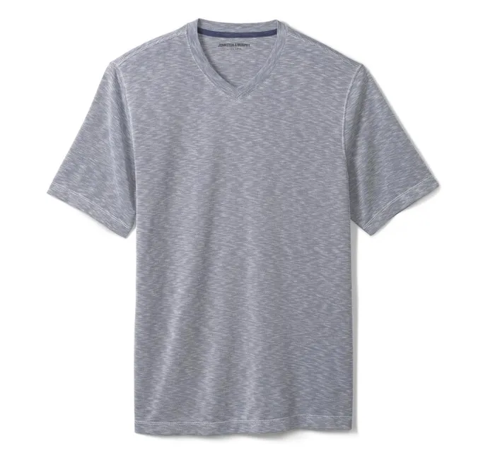 Johnston and Murphy Vintage Slub VNeck Tee Indigo Men Polos and Tees Johnston and Murphy Vintage Slub VNeck Tee Indigo Men Polos and Tees