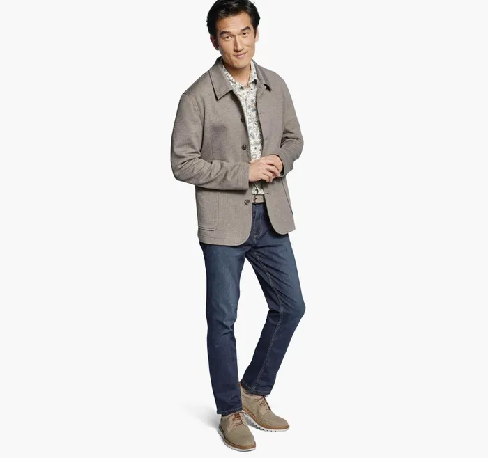 Johnston and Murphy XC Flex Knit FullButton Blazer Tan Men Blazers Johnston and Murphy XC Flex Knit FullButton Blazer Tan Men Blazers