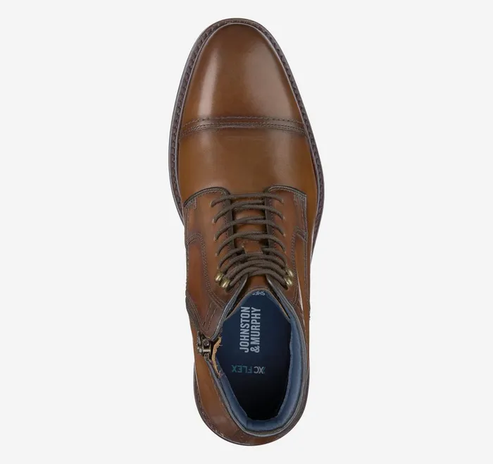 Johnston and Murphy XC Flex Raleigh Cap Toe Zip Boot Tan Full Grain Men Boots Johnston and Murphy XC Flex Raleigh Cap Toe Zip Boot Tan Full Grain Men Boots