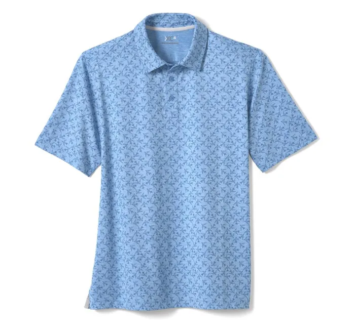 Johnston and Murphy XC4 Performance Polo Blue Tonal Airplane Men Polos and Tees Johnston and Murphy XC4 Performance Polo Blue Tonal Airplane Men Polos and Tees