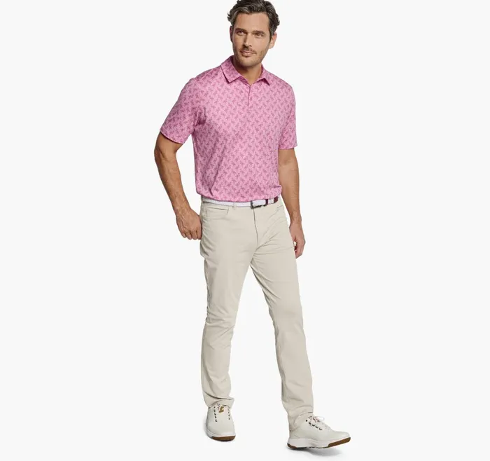 Johnston and Murphy XC4 Performance Polo Pink Tonal Flamingo Men Polos and Tees Johnston and Murphy XC4 Performance Polo Pink Tonal Flamingo Men Polos and Tees