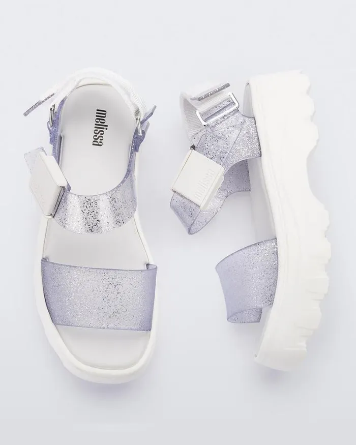 Kick Off Sandal Whiteglitter Clear Women Melissa Platforms