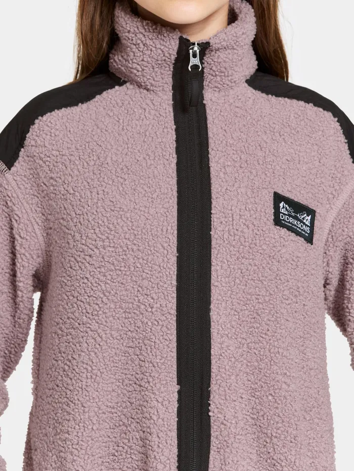 Kids Ampere FullZip Long Dusty Lilac Didriksons Fleece and Midlayers