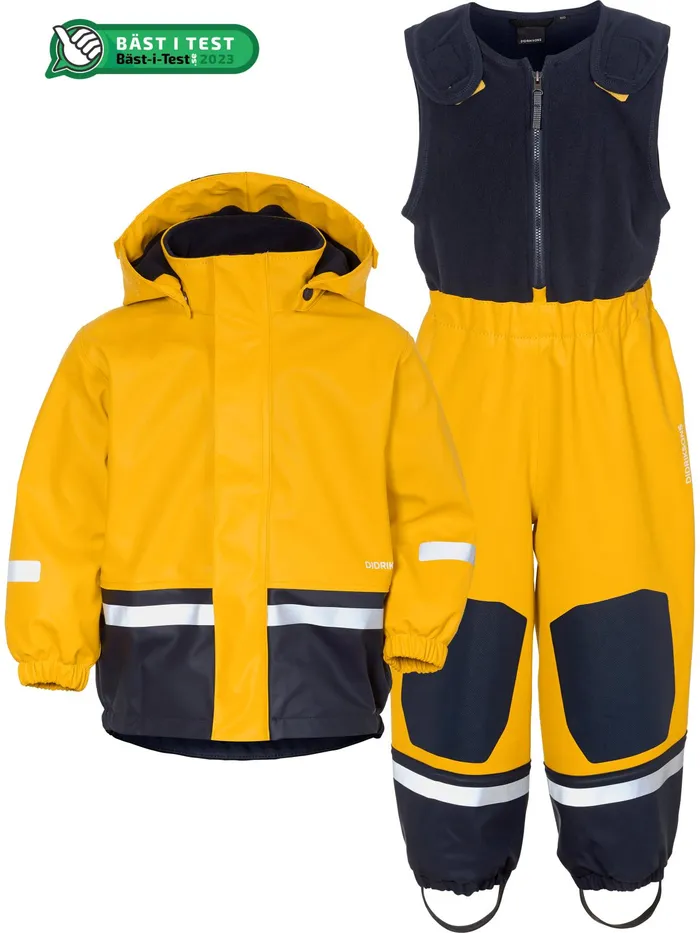 Kids Boardman Kid039s Set Classic Oat Yellow Didriksons Lined Rain Set