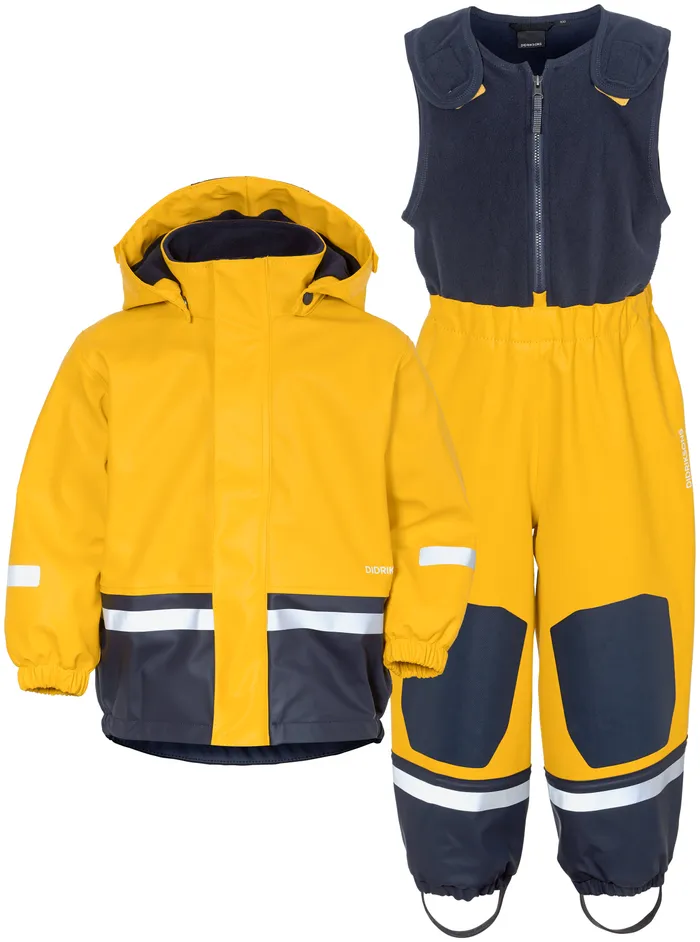 Kids Boardman Kid039s Set Classic Oat Yellow Didriksons Lined Rain Set