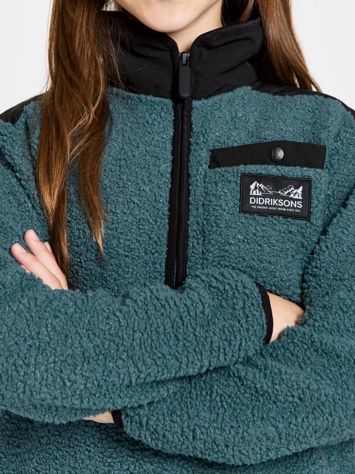 Kids Exa Half Zip Star Blue Didriksons Fleece and Midlayers