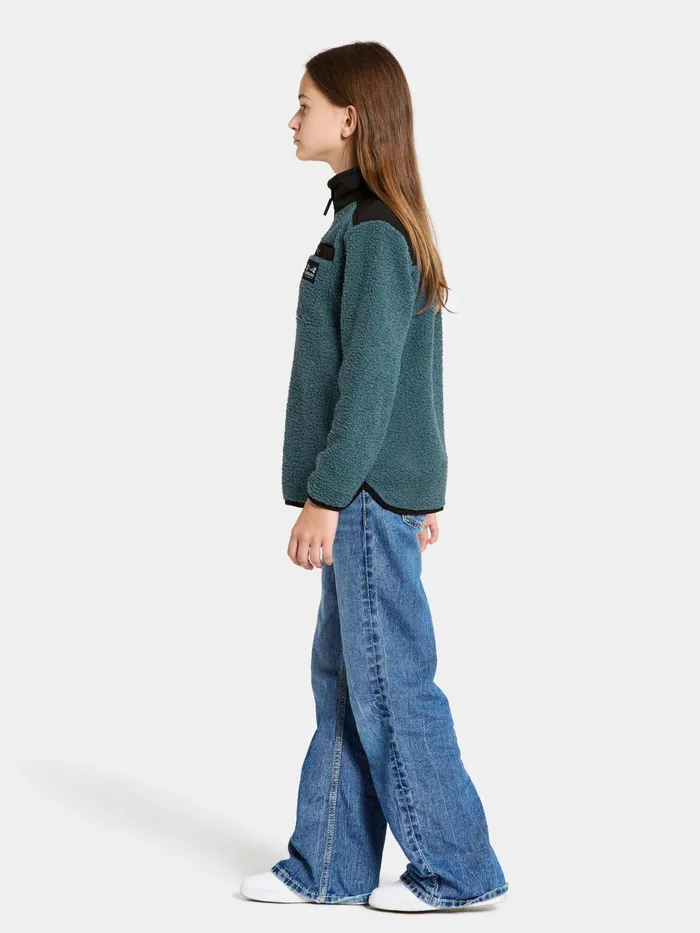 Kids Exa Half Zip Star Blue Didriksons Fleece and Midlayers