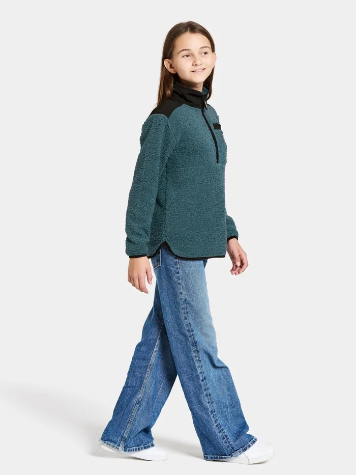 Kids Exa Half Zip Star Blue Didriksons Fleece and Midlayers
