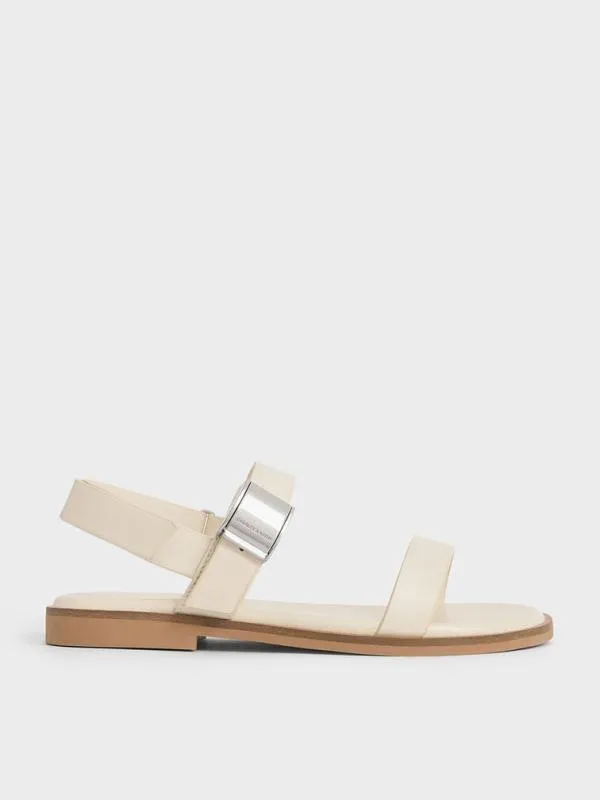 Kids Girls039 Yvette Double Strap Sandals 8211 Chalk CHARLES and KEITH Shoes