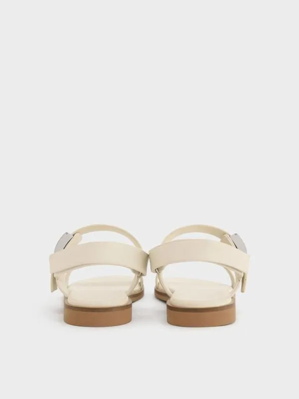 Kids Girls039 Yvette Double Strap Sandals 8211 Chalk CHARLES and KEITH Shoes