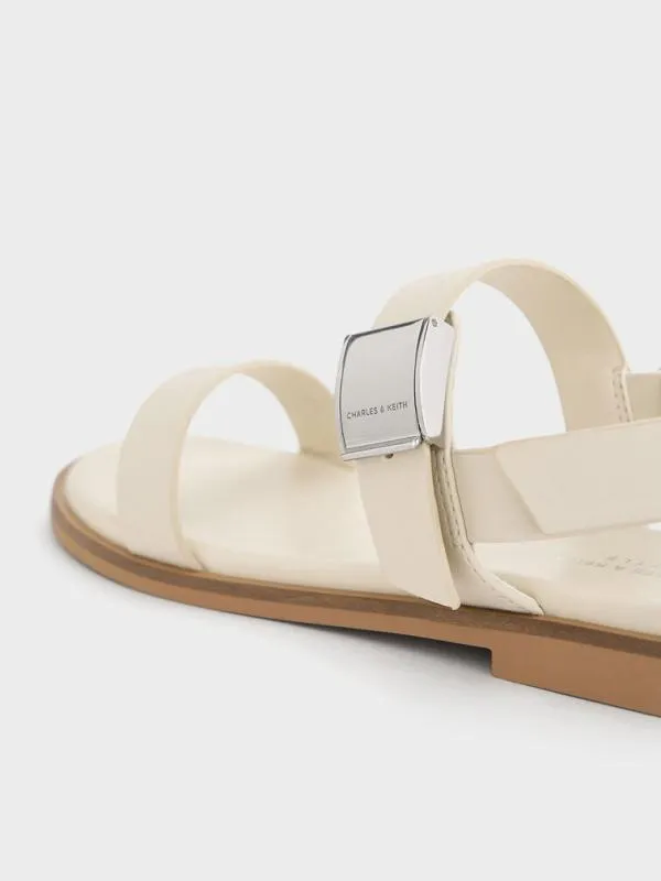 Kids Girls039 Yvette Double Strap Sandals 8211 Chalk CHARLES and KEITH Shoes