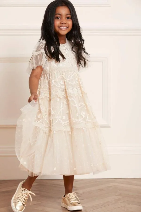 KIDS Needle and Thread Midsummer Lace Kids Dress Champagne KIDS Needle and Thread Midsummer Lace Kids Dress Champagne