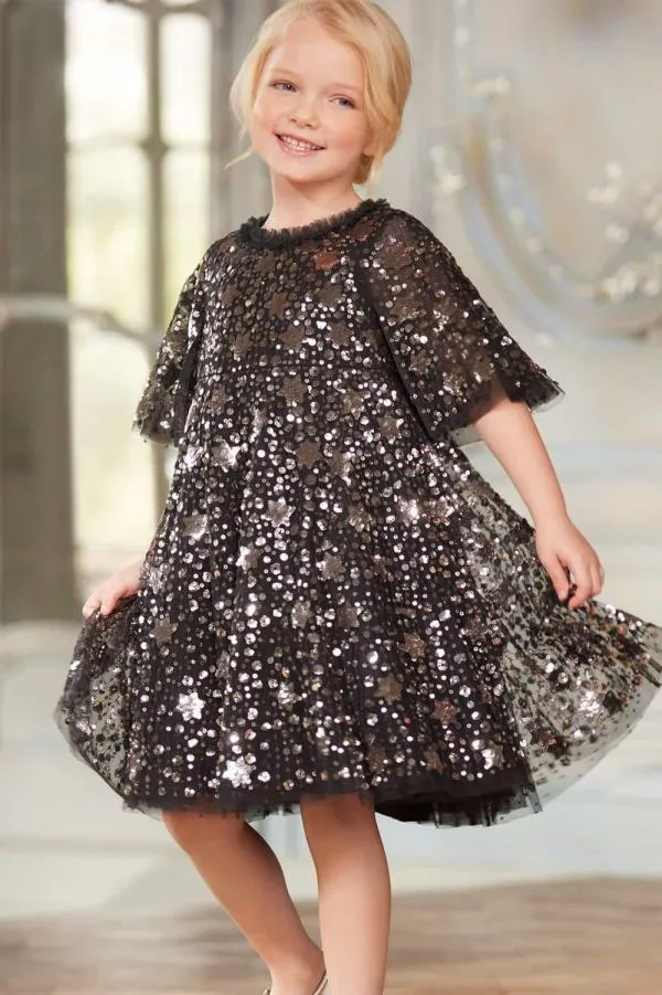 KIDS Needle and Thread Shooting Stars Kids Dress Black