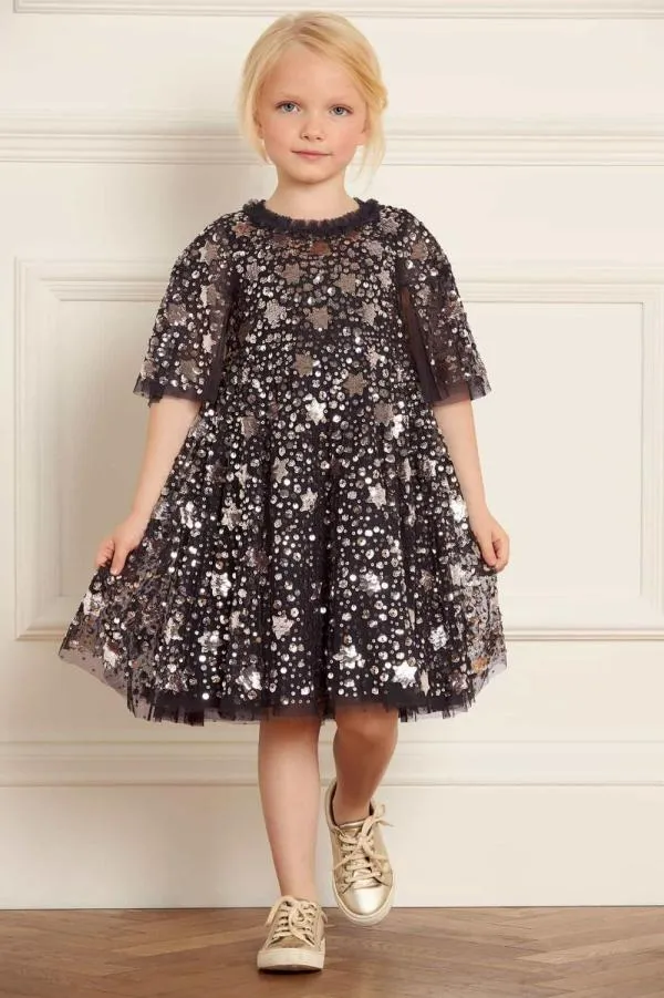 KIDS Needle and Thread Shooting Stars Kids Dress Black KIDS Needle and Thread Shooting Stars Kids Dress Black